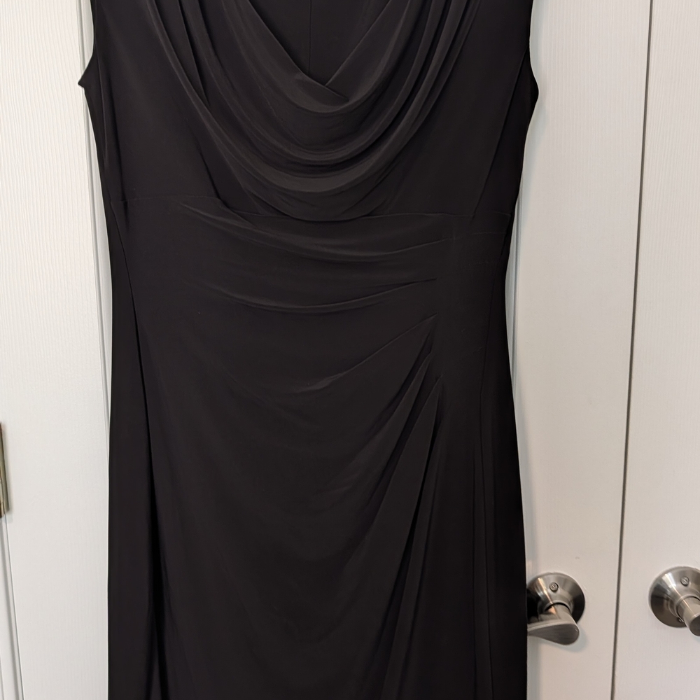 Ralph Lauren Black Backless Cowl Neck Dress